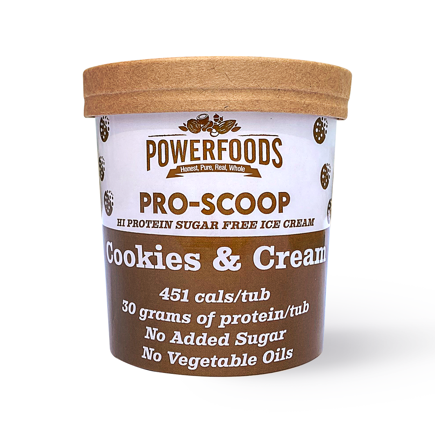 Pro-Scoop Hi Protein Sugar Free Ice Cream- Cookies & Cream  (370 ML Approx)